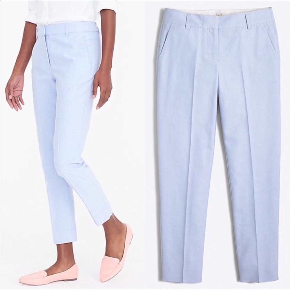J. Crew Oxford Skimmer Pants Light Blue